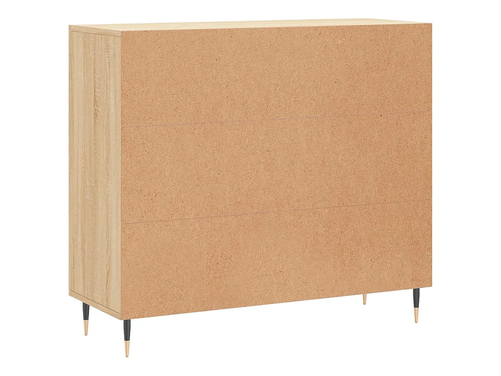 Dressoir 90x34x80 cm bewerkt hout sonoma eikenkleurig