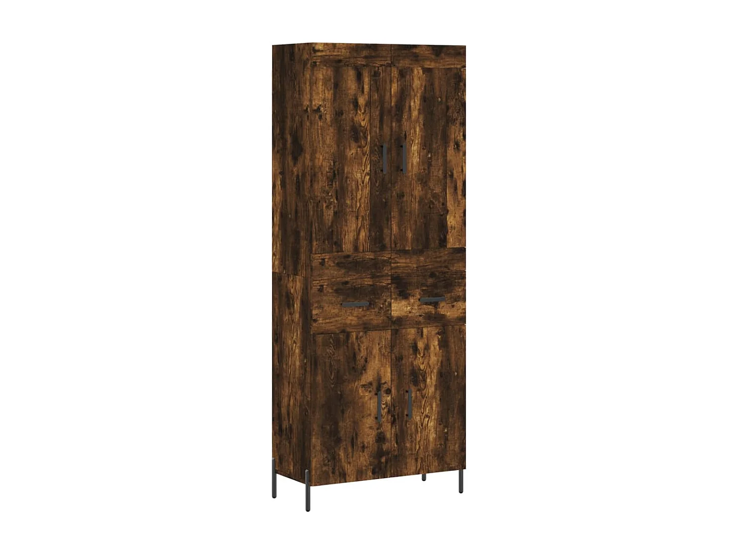 Buffet haut Chêne fumé 69,5x34x180 cm Bois d'ingénierie