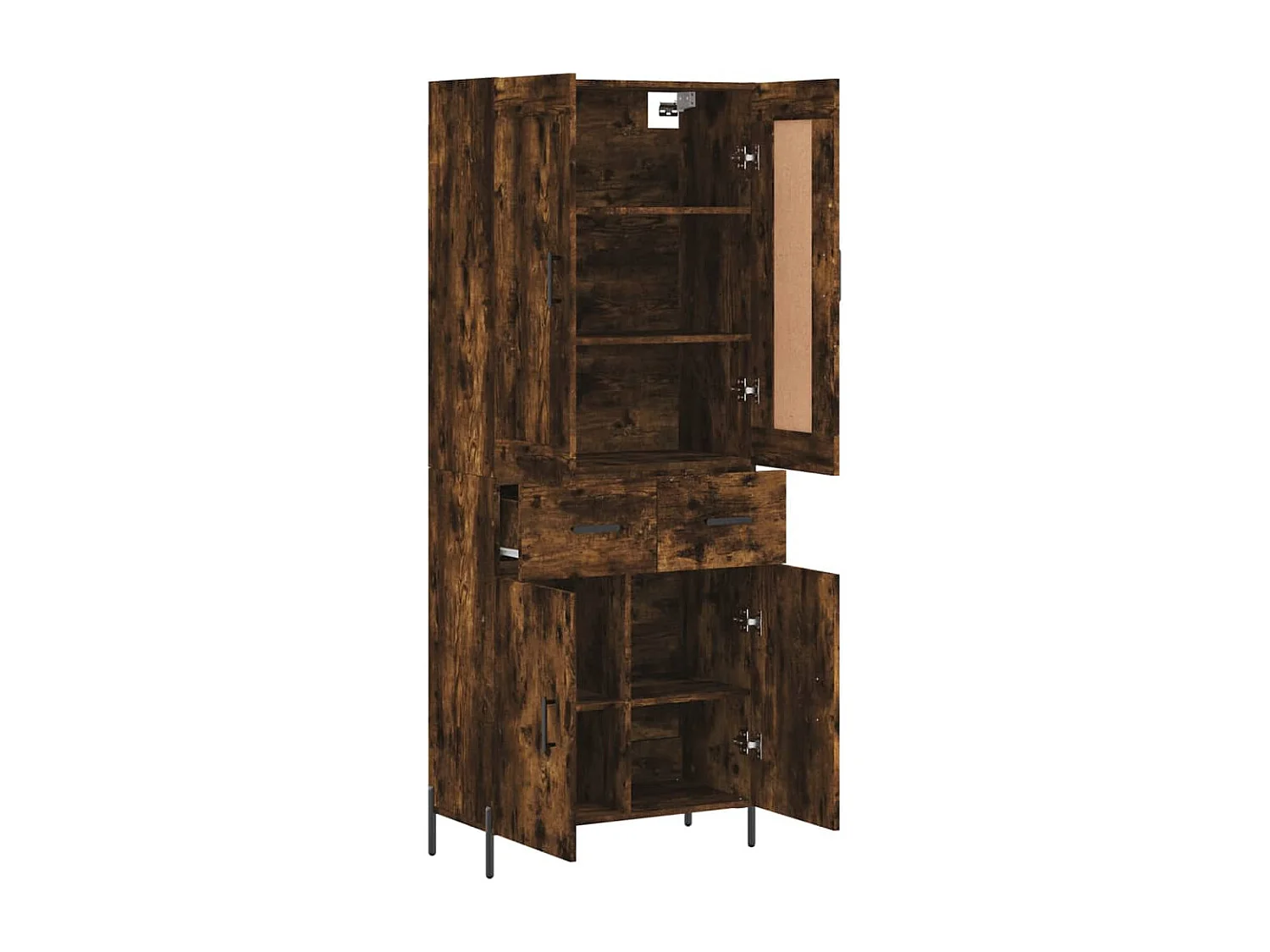 Buffet haut Chêne fumé 69,5x34x180 cm Bois d'ingénierie