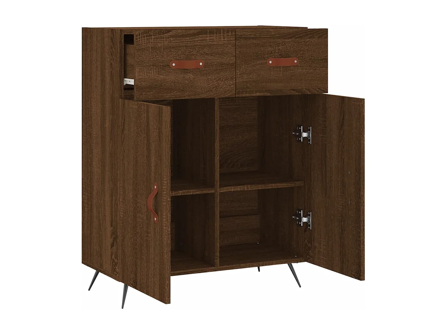 Buffet chêne marron 69,5x34x90 cm bois d'ingénierie