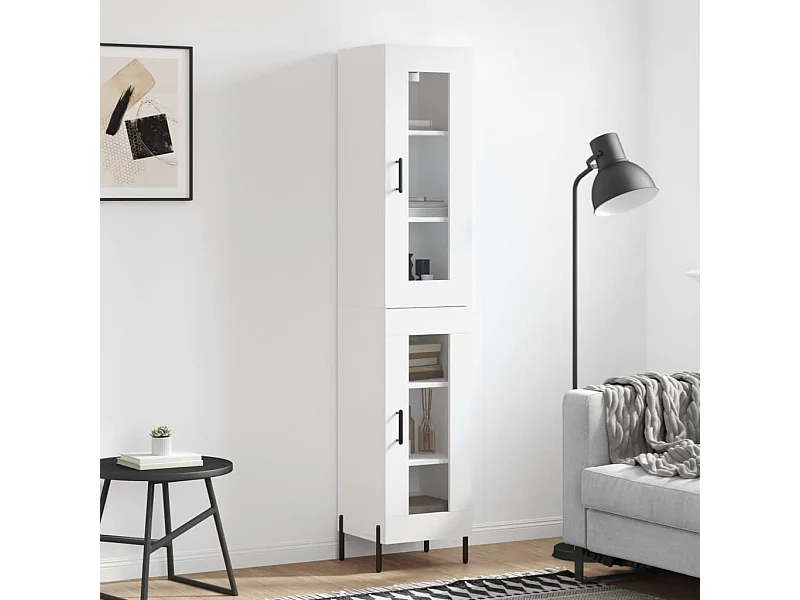 Highboard Weiß 34,5x34x180 cm Holzwerkstoff