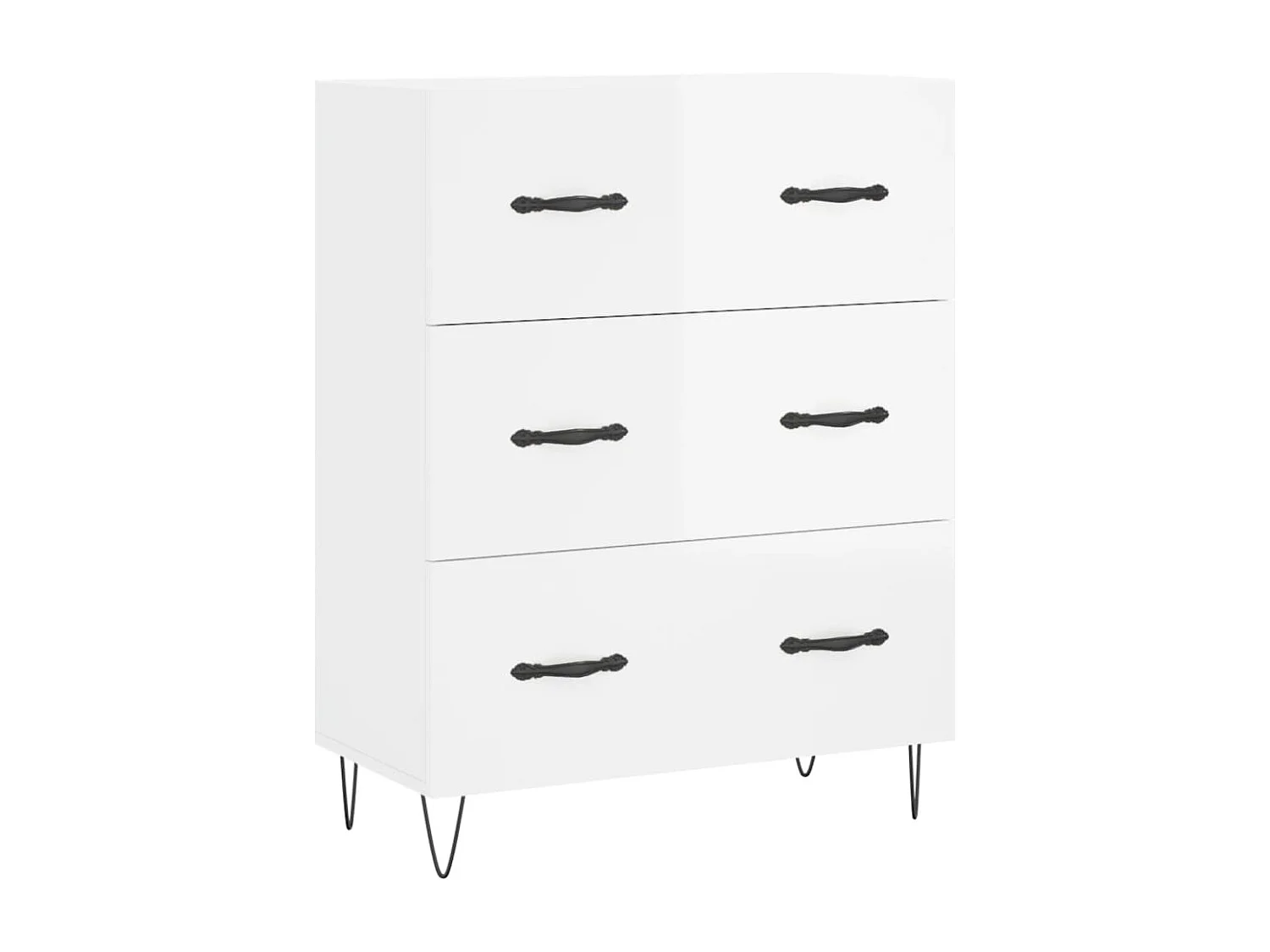 Credenza 69,5x34x90 cm in Legno Multistrato Bianco Lucido