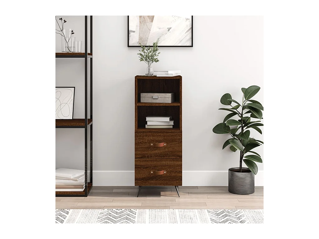 Credenza Rovere Marrone 34,5x34x90 cm in Legno Multistrato