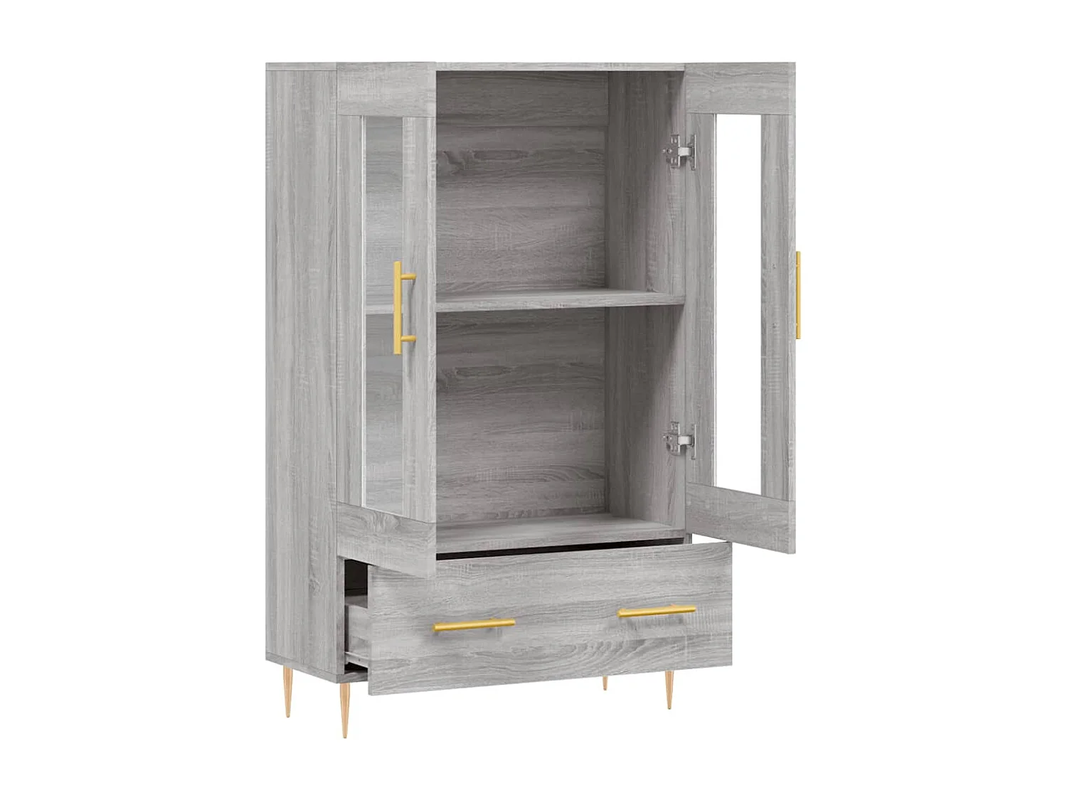 Buffet haut sonoma gris 69,5x31x115 cm bois d'ingénierie