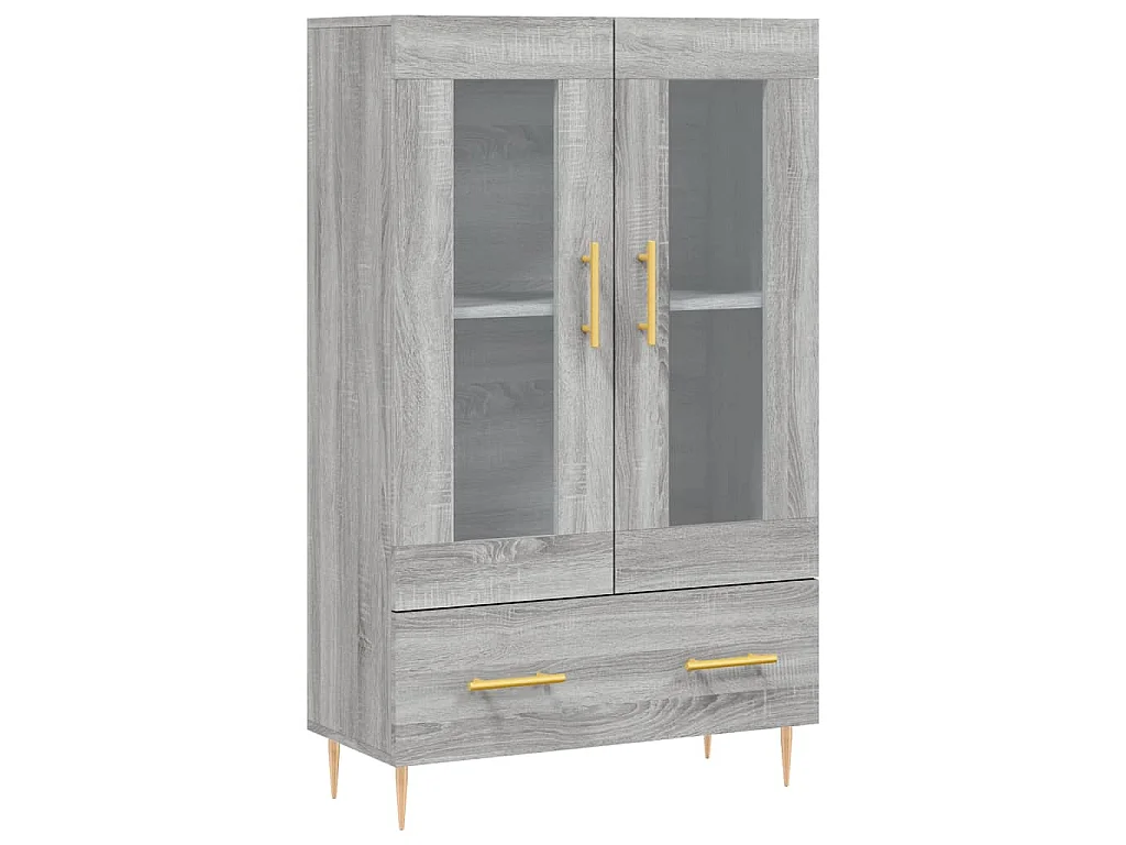 Hoge kast 69,5x31x115 cm bewerkt hout grijs sonoma eikenkleurig