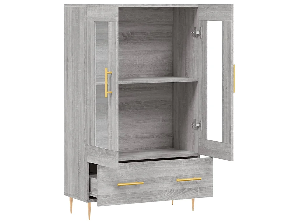 Hoge kast 69,5x31x115 cm bewerkt hout grijs sonoma eikenkleurig