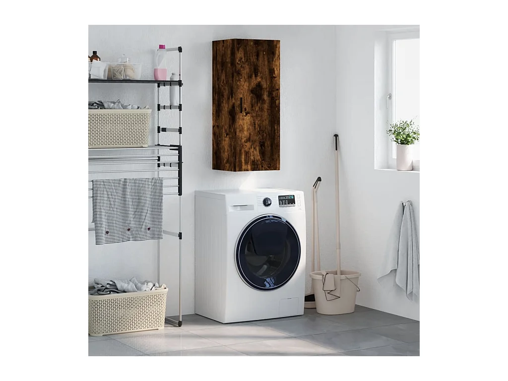 Armoire murale chêne fumé 34,5x34x90 cm