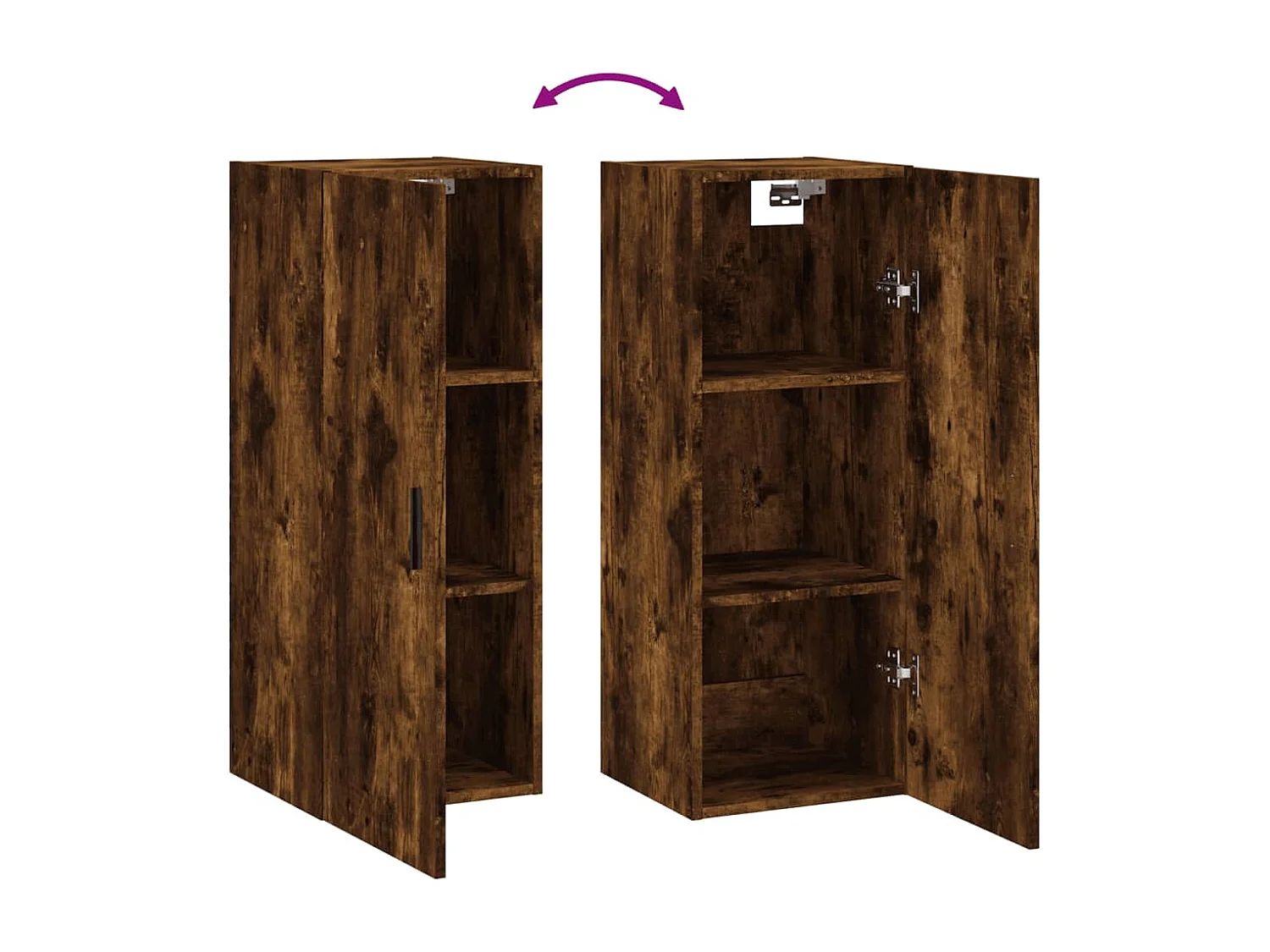 Mobile a Parete Rovere Fumo 34,5x34x90 cm