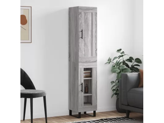 Kauf Unique Highboard Grau Sonoma 34,5x34x180 cm Holzwerkstoff