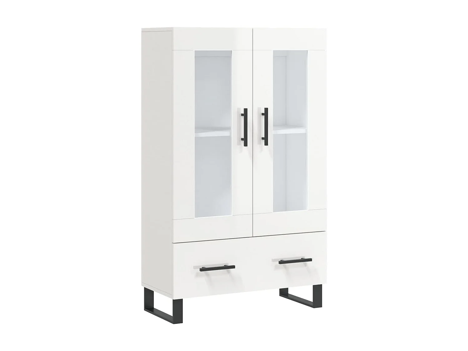Credenza Bianco Lucido 69,5x31x115 cm in Legno Multistrato