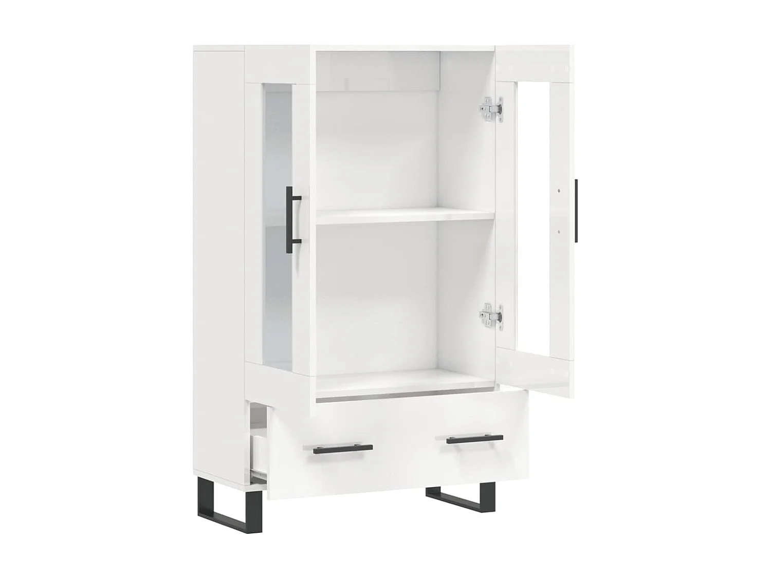 Credenza Bianco Lucido 69,5x31x115 cm in Legno Multistrato