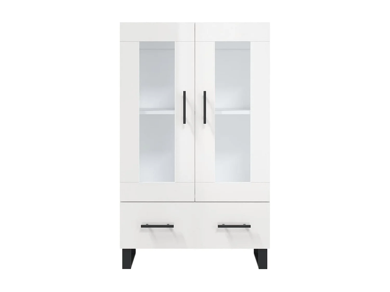 Credenza Bianco Lucido 69,5x31x115 cm in Legno Multistrato