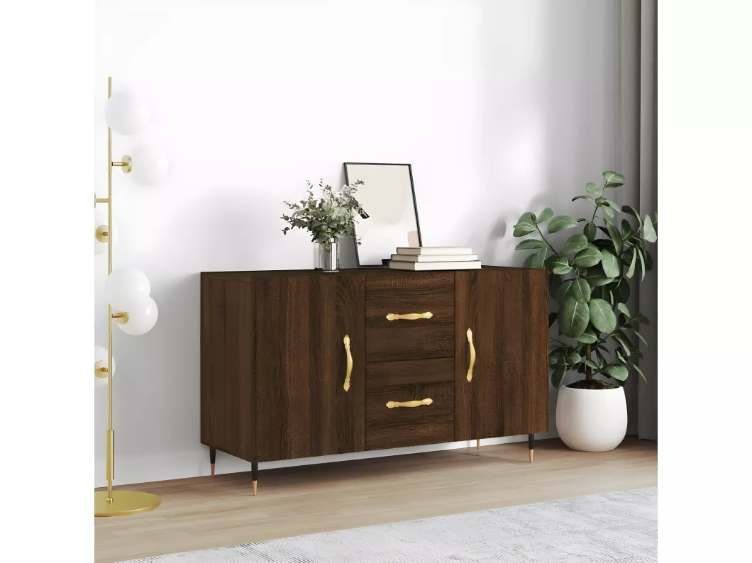 Kauf Unique Sideboard Braun Eichen-Optik 100x36x60 cm Holzwerkstoff