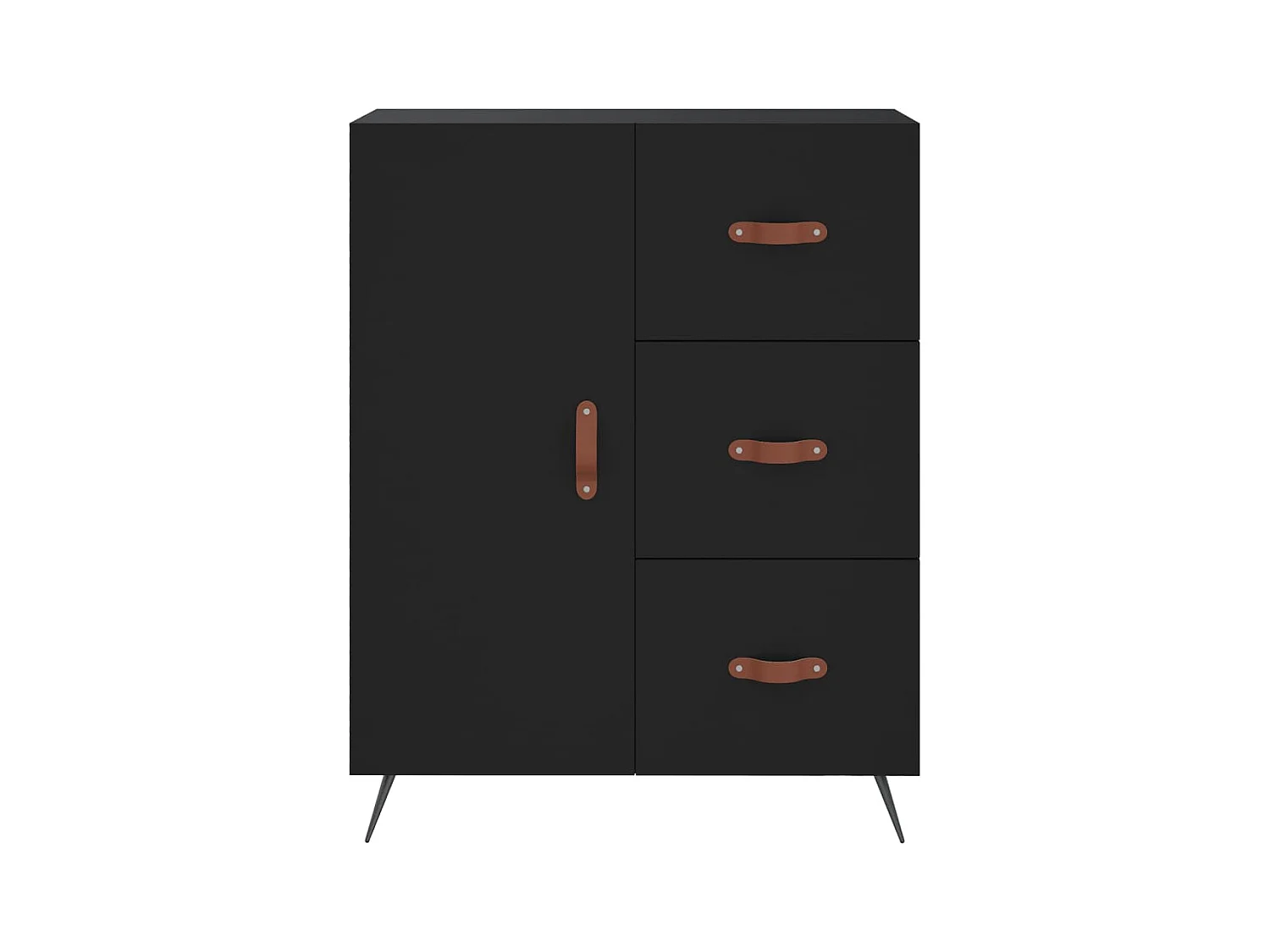 Hoge kast 69,5x34x180 cm bewerkt hout zwart