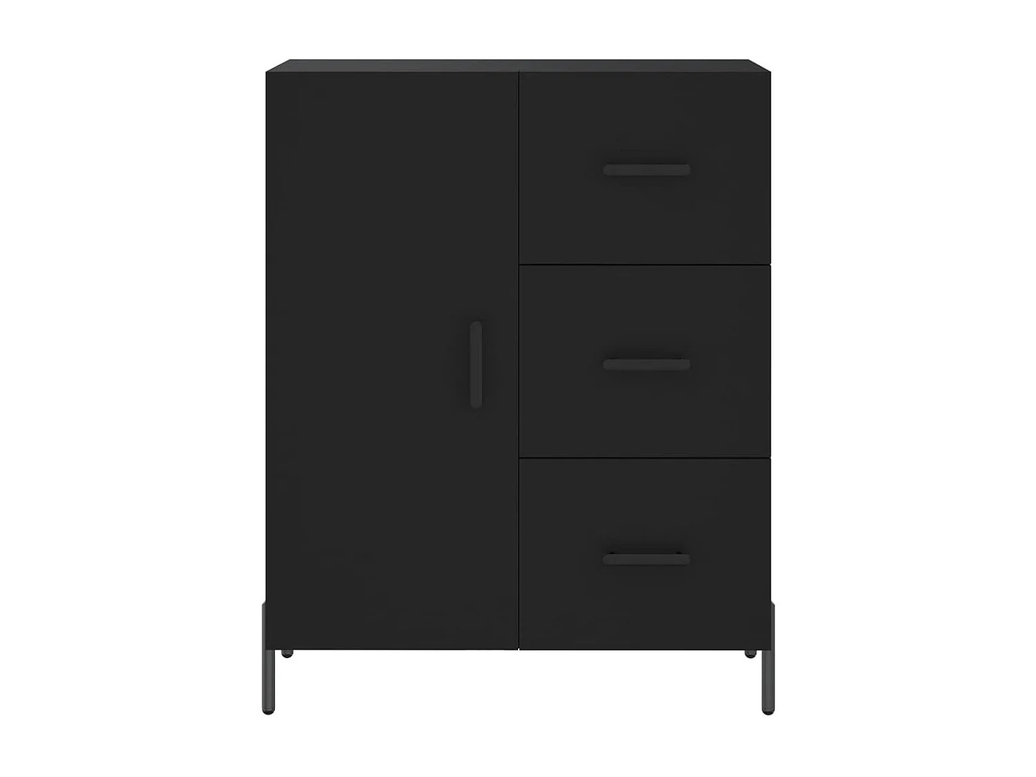 Armário alto 69,5x34x180 cm derivados de madeira preto