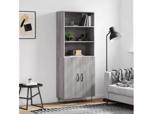 Kauf Unique Highboard Grau Sonoma 69,5x34x180 cm Holzwerkstoff