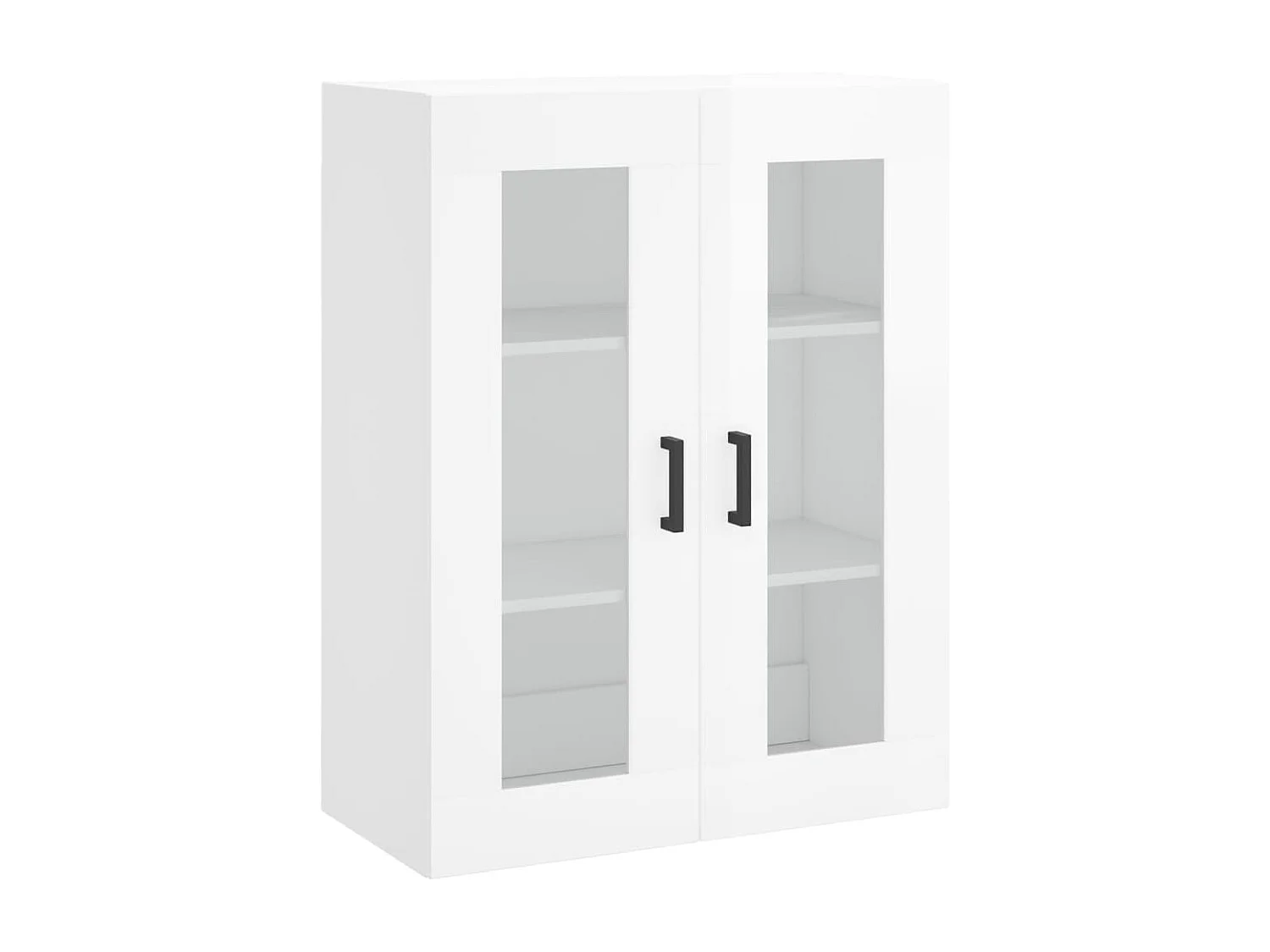 Credenza Bianco Lucido 69,5x34x180 cm in Legno Multistrato