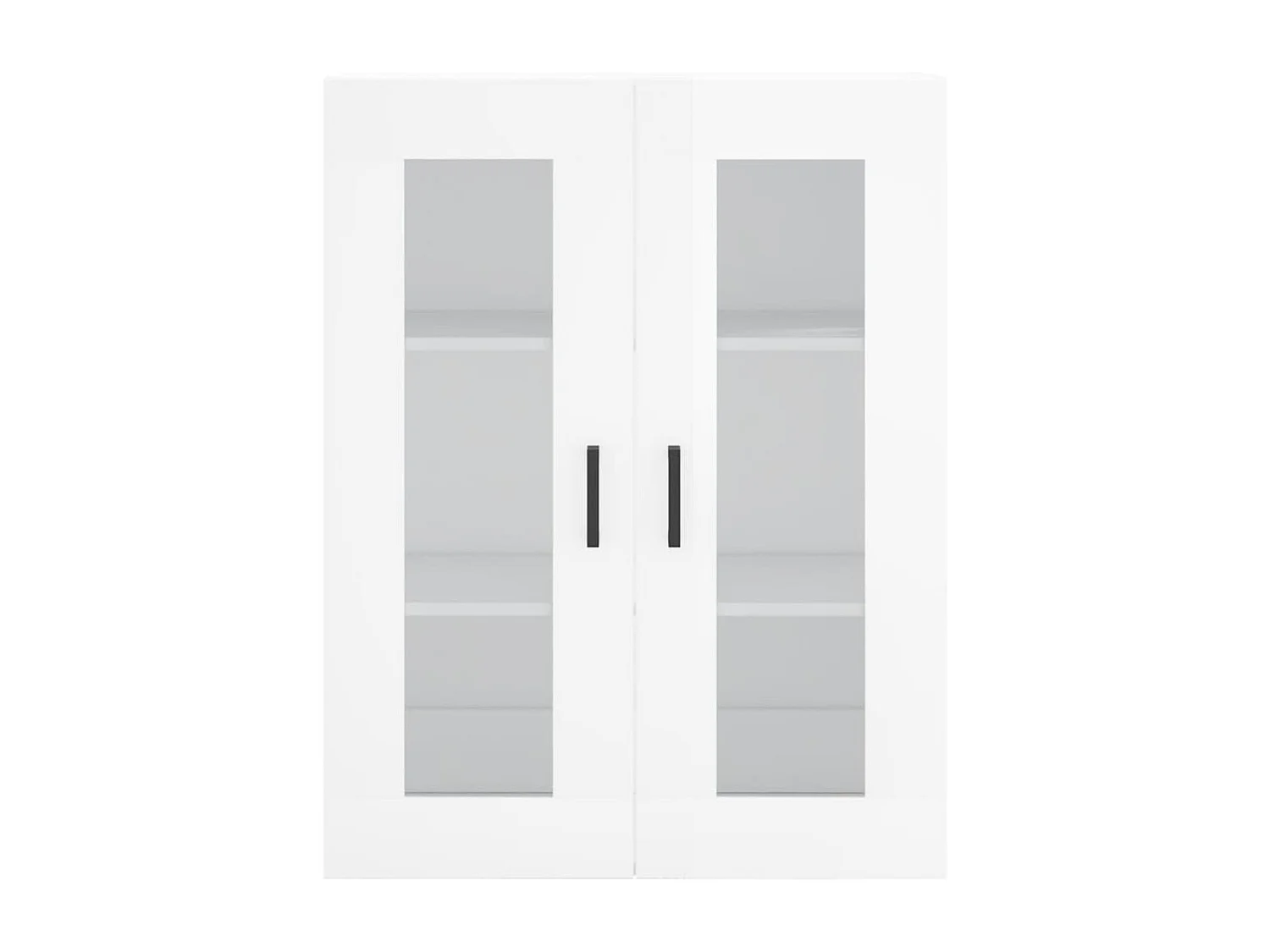 Credenza Bianco Lucido 69,5x34x180 cm in Legno Multistrato