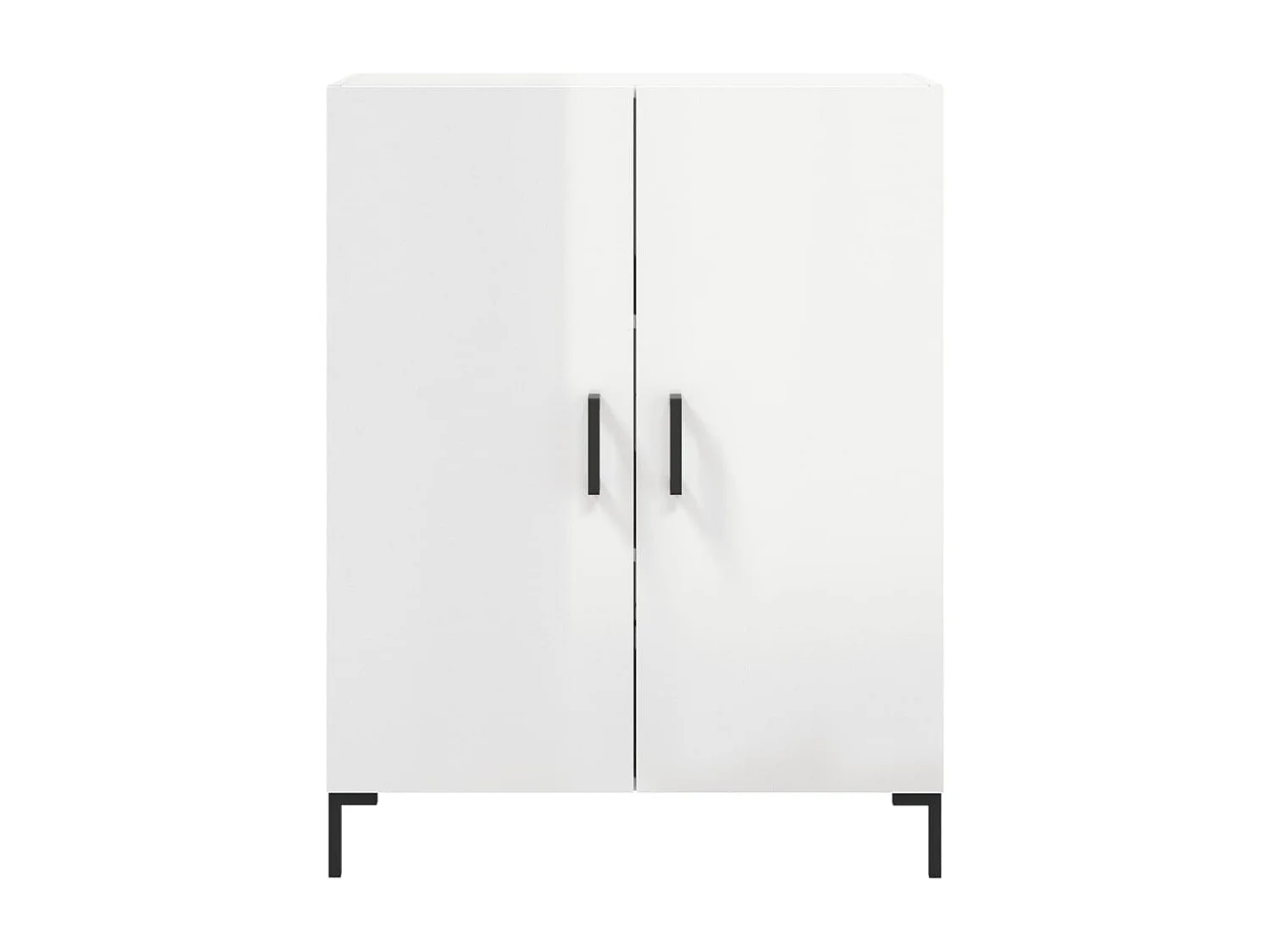 Credenza Bianco Lucido 69,5x34x180 cm in Legno Multistrato