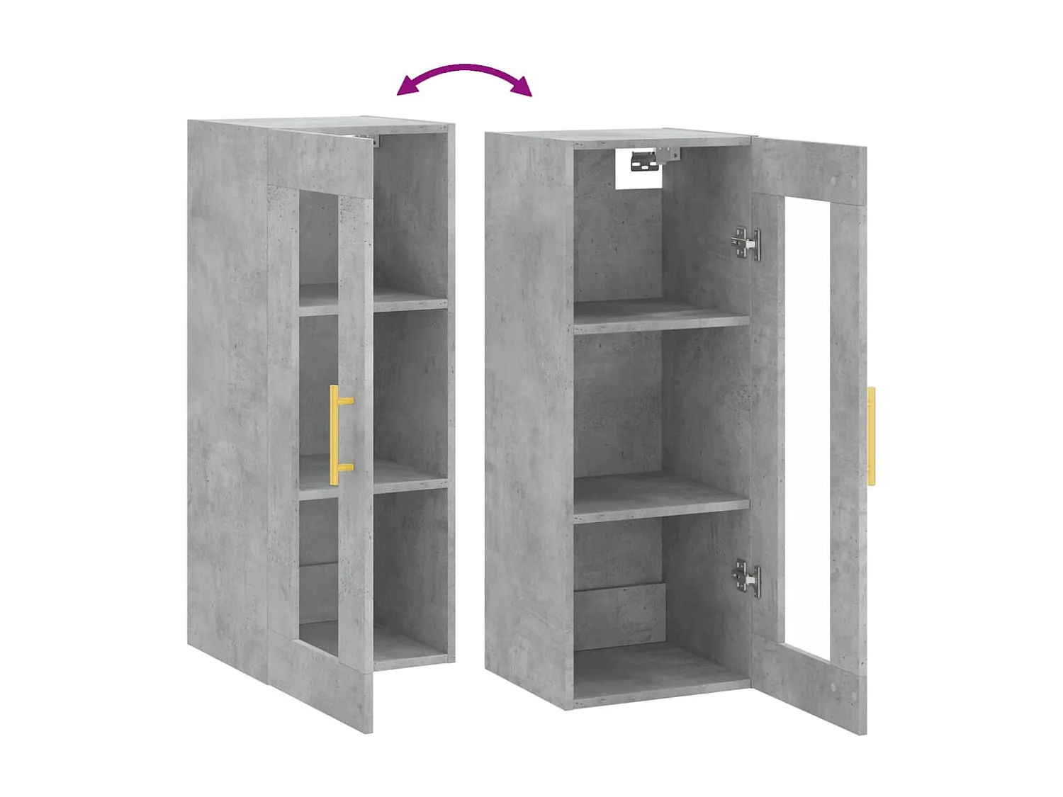 Armoire murale gris béton 34,5x34x90 cm