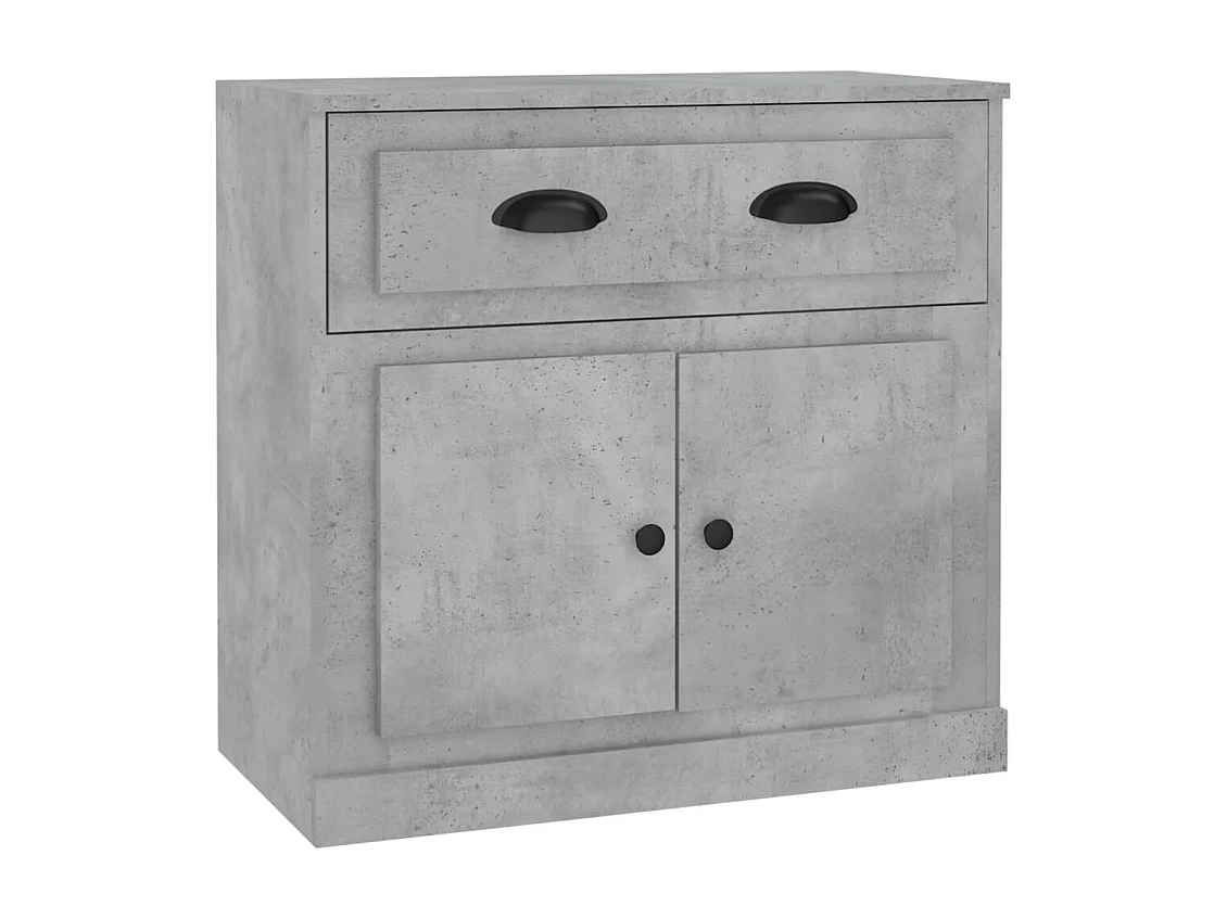 Buffets 2 pcs gris béton bois d'ingénierie