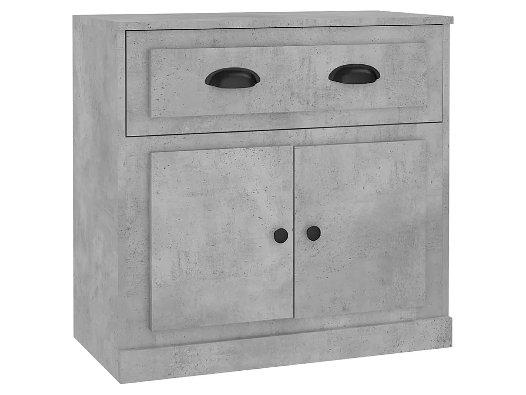 Buffets 2 pcs gris béton bois d'ingénierie