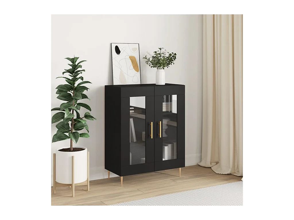 Dressoir 69,5x34x90 cm bewerkt hout zwart