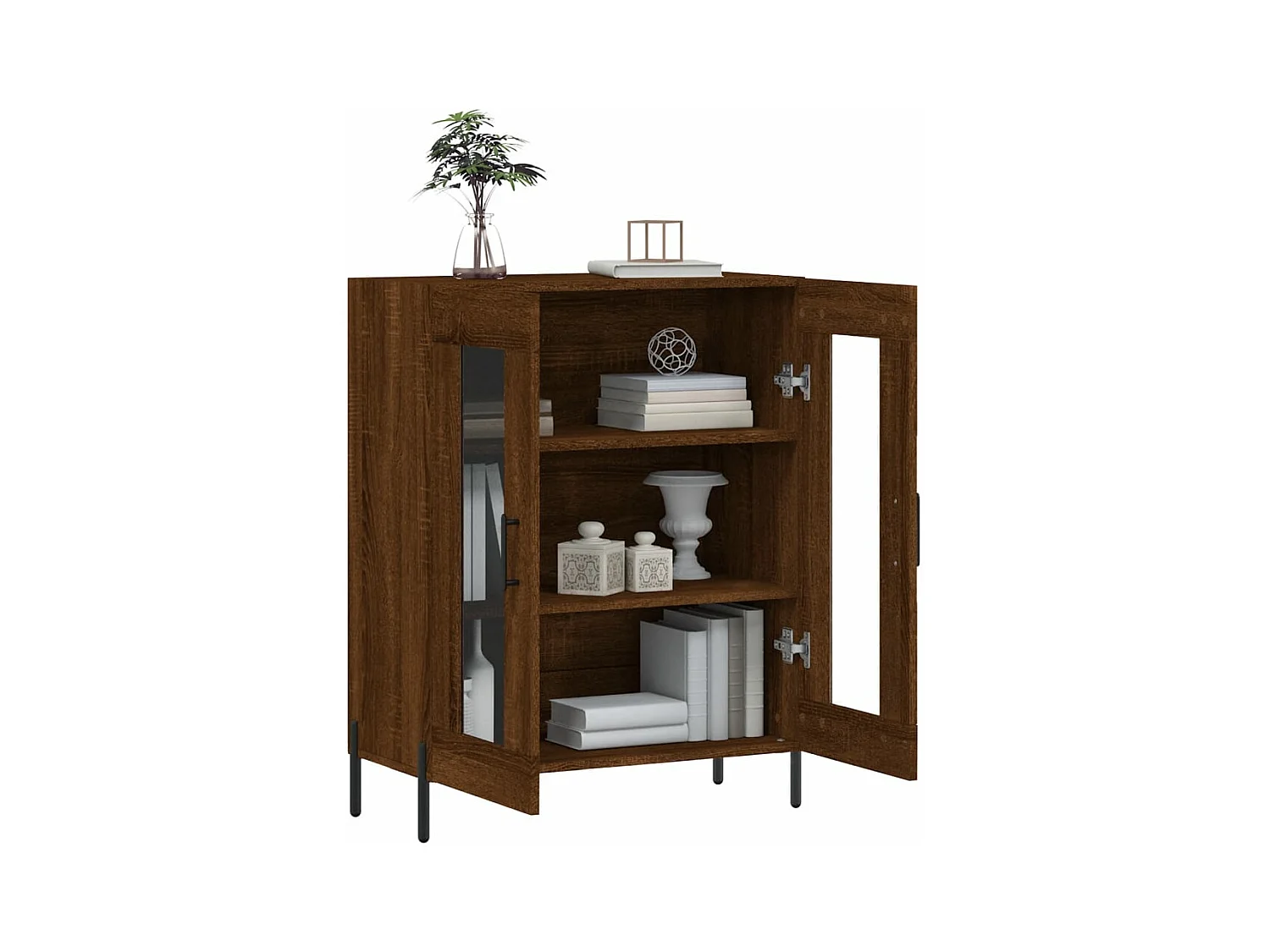 Buffet chêne marron 69,5x34x90 cm bois d'ingénierie