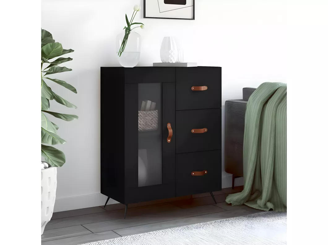 Kauf Unique Sideboard Schwarz 69,5x34x90 cm Holzwerkstoff