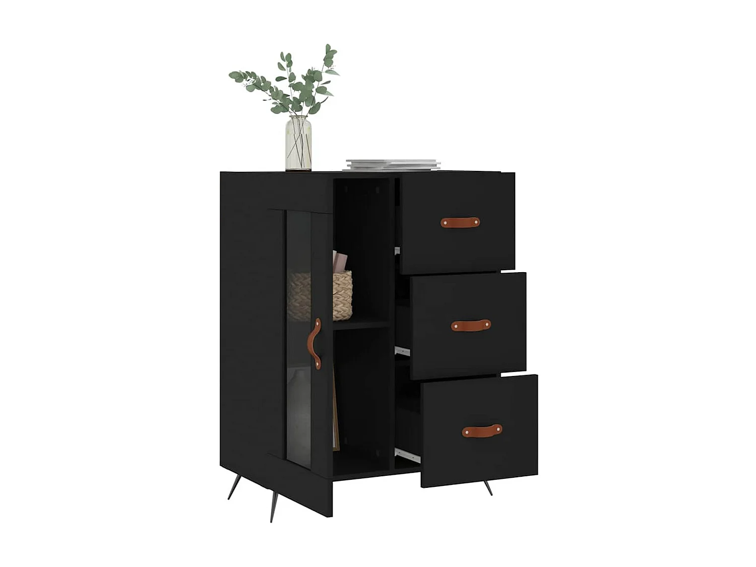 Sideboard Schwarz 69,5x34x90 cm Holzwerkstoff