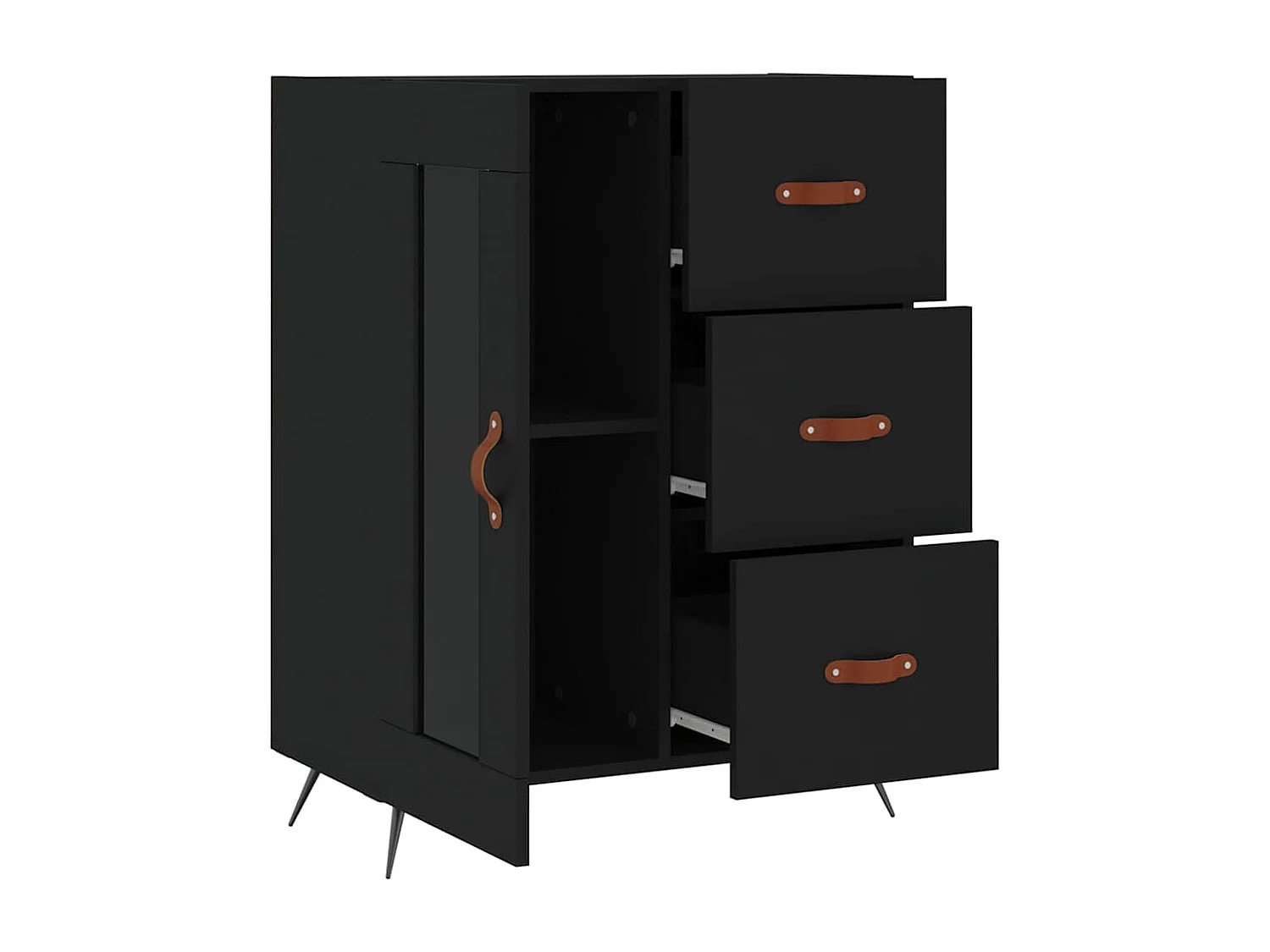 Sideboard Schwarz 69,5x34x90 cm Holzwerkstoff