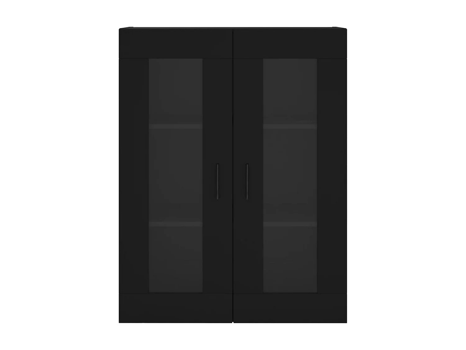 Armoires murales 2 pcs noir bois d'ingénierie