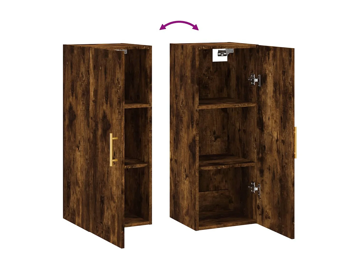 Mobile a Parete Rovere Fumo 34,5x34x90 cm