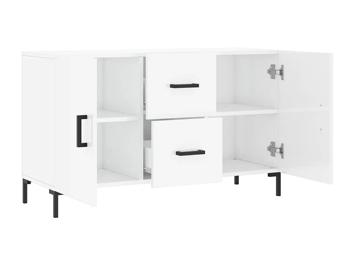 Buffet blanc brillant 100x36x60 cm bois d'ingénierie