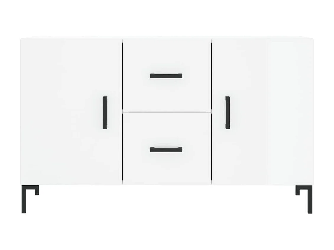 Buffet blanc brillant 100x36x60 cm bois d'ingénierie