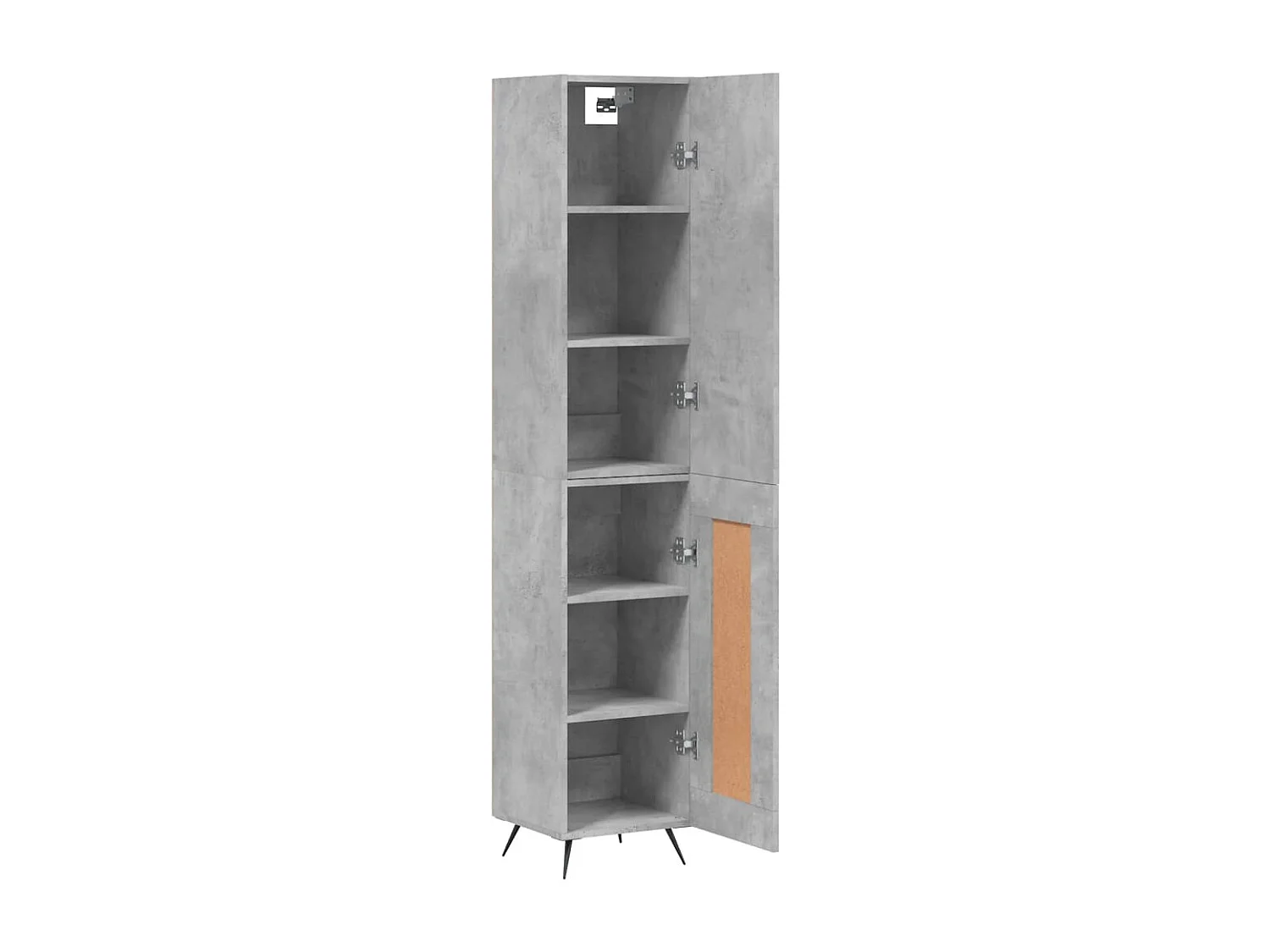 Buffet haut Gris béton 34,5x34x180 cm Bois d'ingénierie