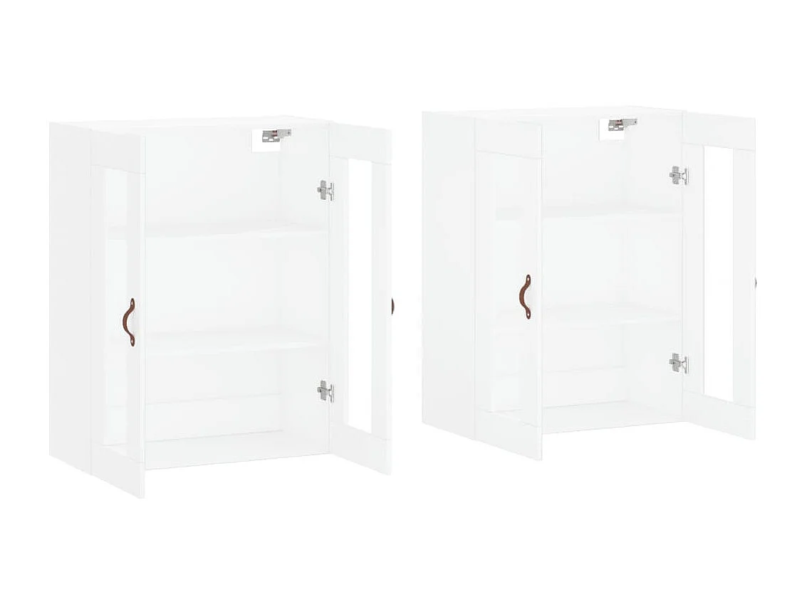 Armoires murales 2 pcs blanc bois d'ingénierie