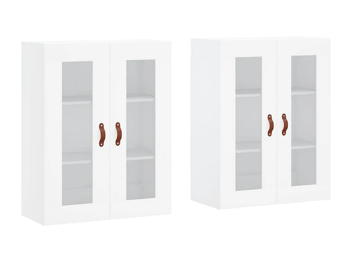 Armoires murales 2 pcs blanc bois d'ingénierie