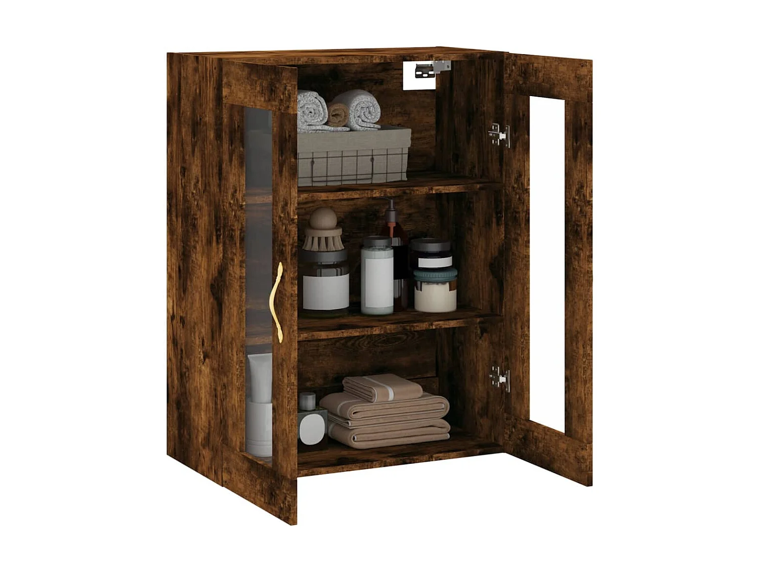 Armoire murale chêne fumé 69,5x34x90 cm