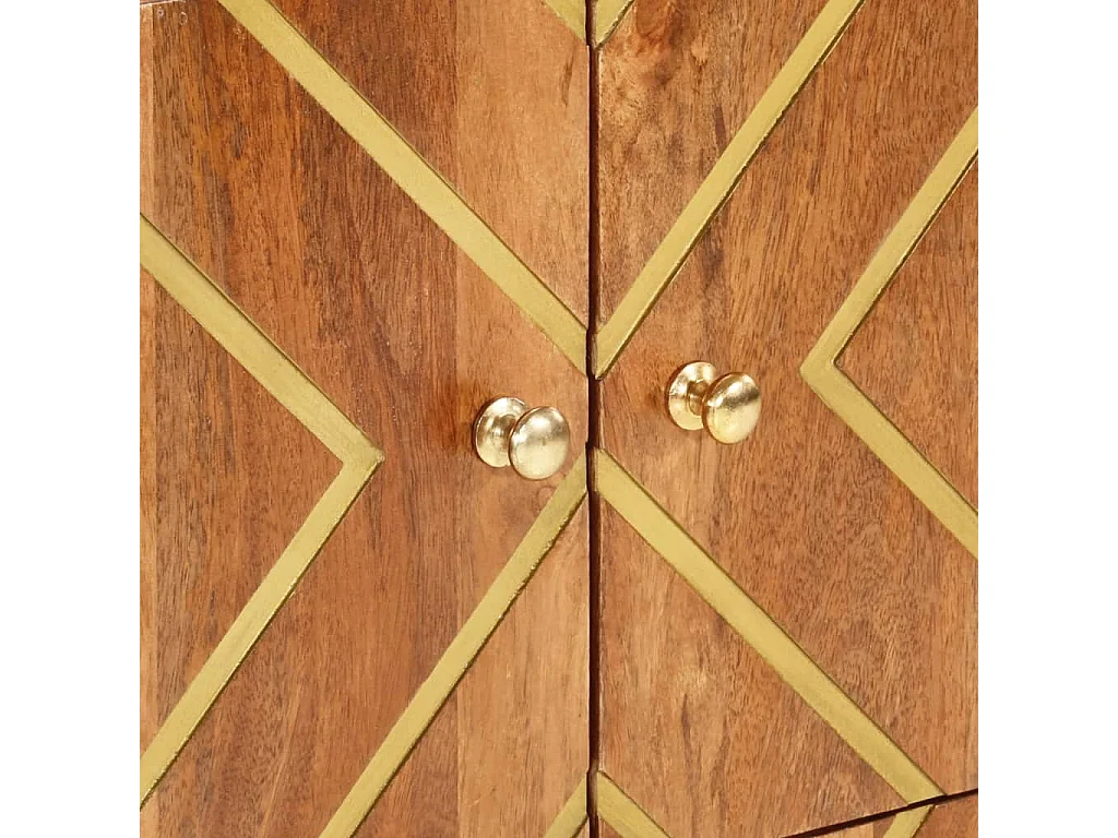 Armoire latérale marron et noir 60x33,5x75 cm bois de manguier