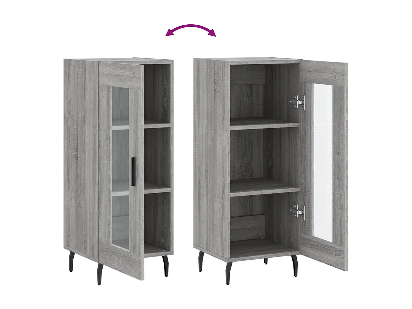 Buffet Sonoma gris 34,5x34x90 cm Bois d'ingénierie