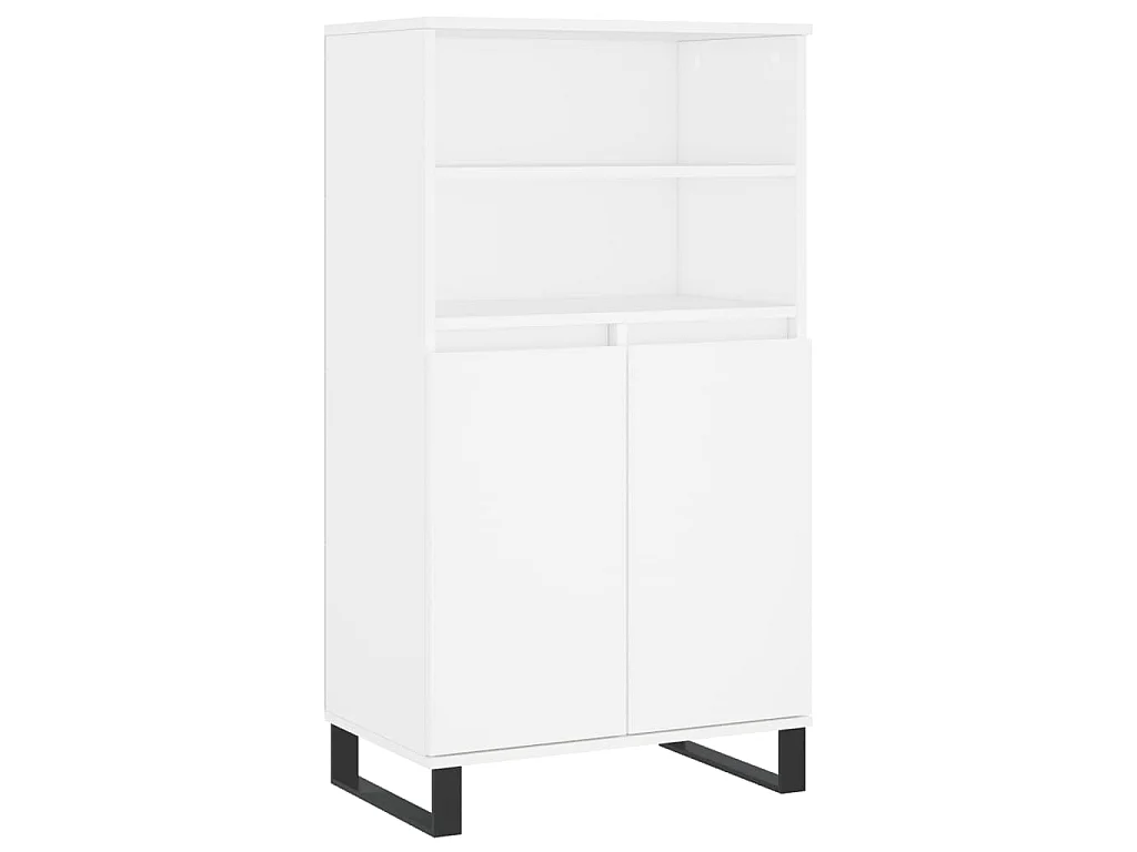 Credenza Alta Bianca 60x36x110 cm in Legno Multistrato