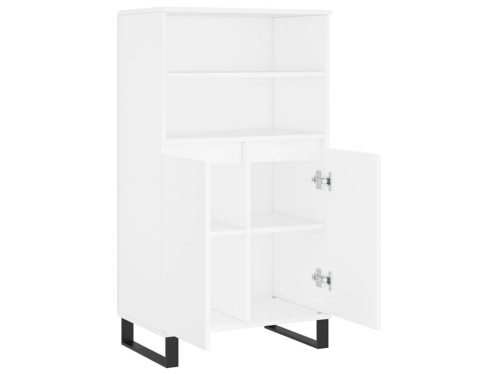 Credenza Alta Bianca 60x36x110 cm in Legno Multistrato