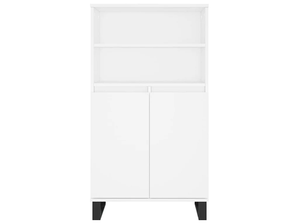Credenza Alta Bianca 60x36x110 cm in Legno Multistrato