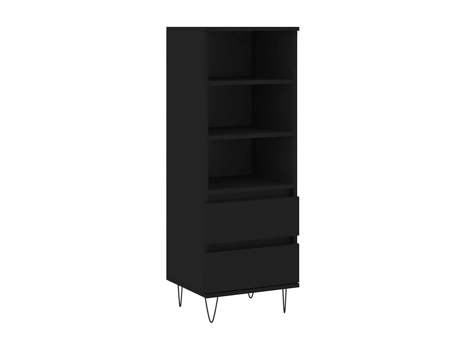 Hoge kast 40x36x110 cm bewerkt hout zwart