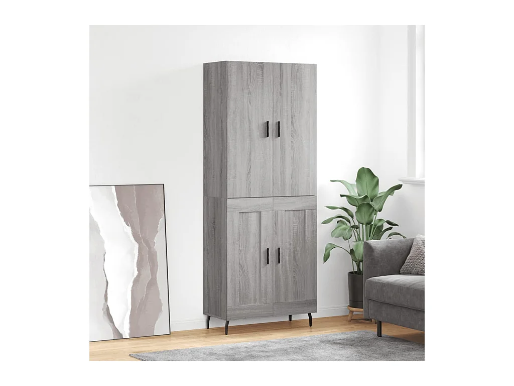 Buffet haut Sonoma gris 69,5x34x180 cm Bois d'ingénierie