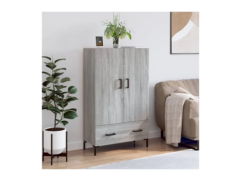 Buffet haut sonoma gris 69,5x31x115 cm bois d'ingénierie