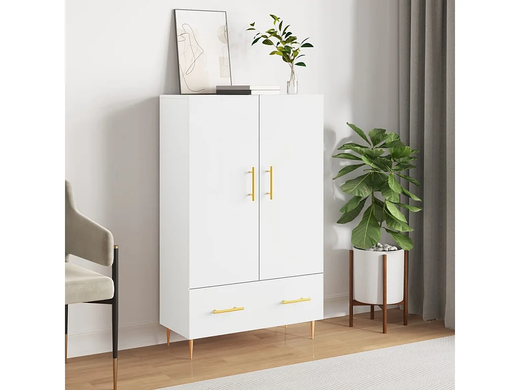 Aparador alto 69,5x31x115 cm derivados de madeira branco