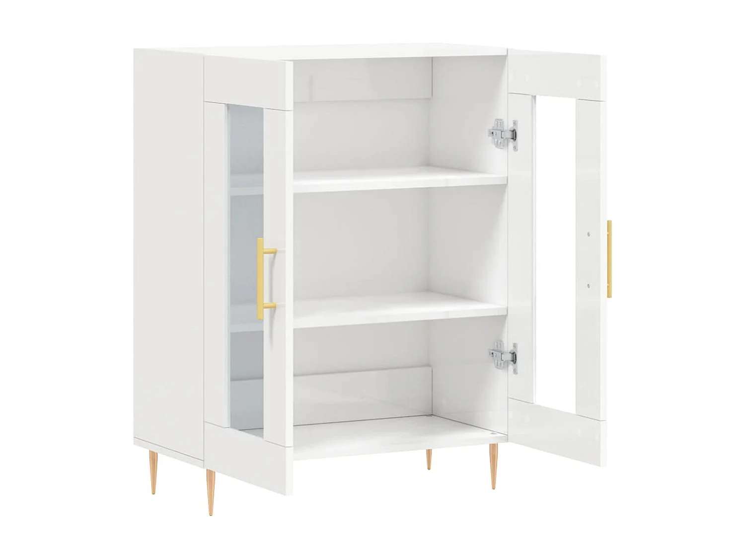 Buffet Blanc brillant 69,5x34x90 cm Bois d'ingénierie