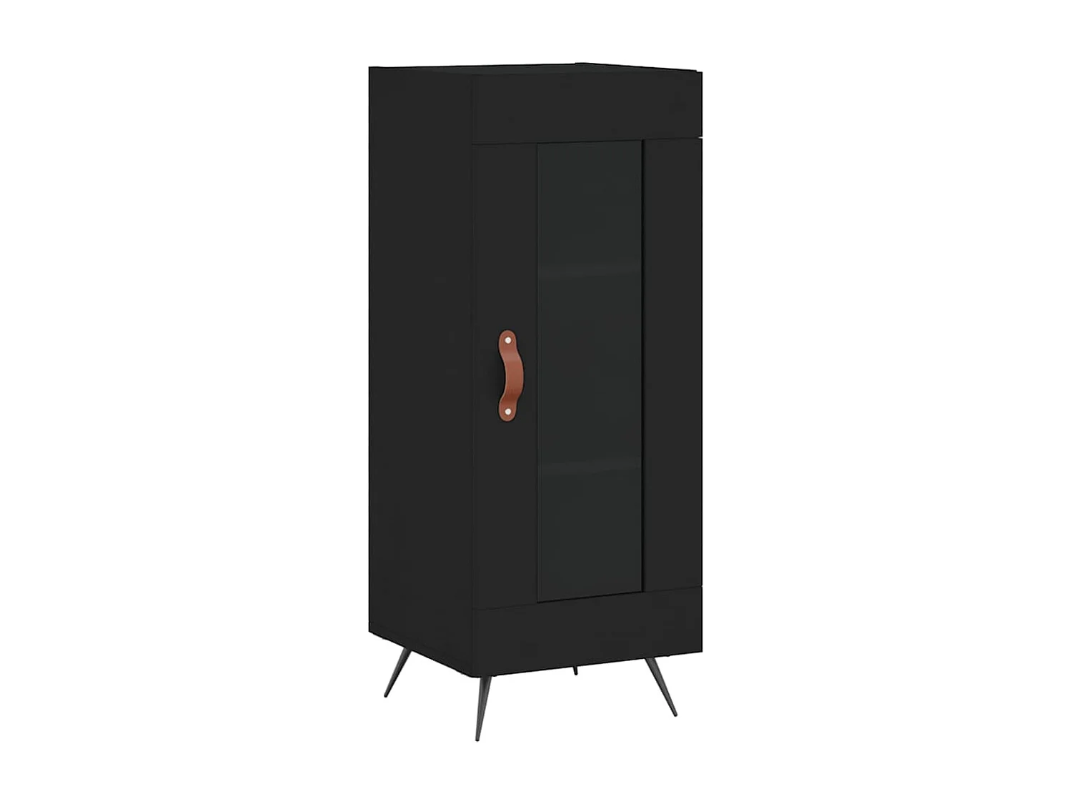 Credenza Nera 34,5x34x180 cm in Legno Multistrato